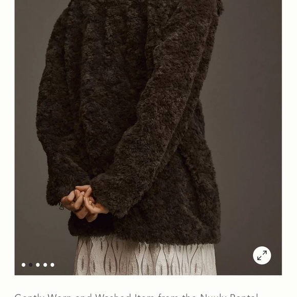 Anthropologie Dark Gray/Brown Teddy Jacket - Picture 5 of 7